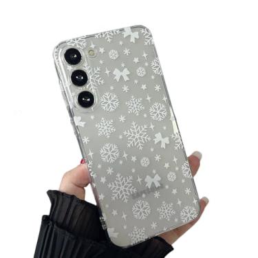 Imagem de ZTOFERA Capa transparente de Natal para Samsung Galaxy S23 de 6,1 polegadas, linda capa de telefone com estampa de Feliz Natal, presentes de silicone translúcido rígido PC + TPU bumper capa protetora