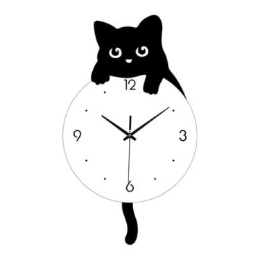 Imagem de Bothyi Relógio de parede com cauda giratória, enfeite de moda, presente, relógio de pendurar prático, decoração para casa, escritório, loja, sala de estar, S