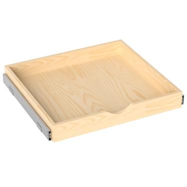 Imagem de Organizador de armário de madeira, gaveta deslizante para organizadores de cozinha e armazenamento, fechamento macio, resistente, totalmente expansível (61 cm L x 53 cm P x 7 cm A (dimensões externas