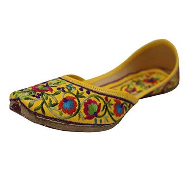 Imagem de Stop n Style Punjabi Jutti for Ladies Indian Jutti Trending Shoes Handmade Shoes Mojari Online, Amarelo, 40