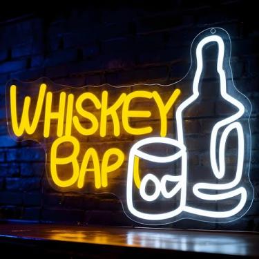 Imagem de Neonawall Whiskey Bar Neon Sign for Wall Decor Light Up Letters Business Led Sign Birthday Party Gifts Led Decorative Night Signs Room Decor Birthday Party Signs for Bar Club Restaurant Grand Opening