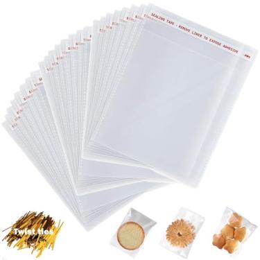 Imagem de Sacos de celofane resseláveis de 12,7 cm x 17,78 cm, 300 peças, pequenos sacos transparentes autovedantes para embalagem de produtos, bolsa autoadesiva para joias, cartões, fotos, envelopes, presentes