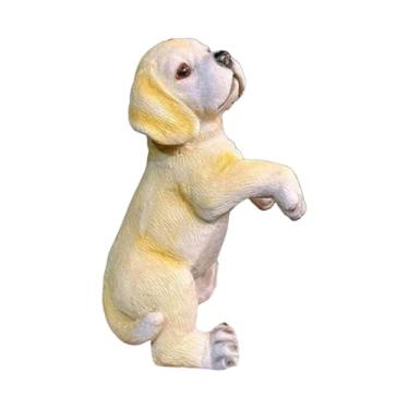 Imagem de MFMEXUL Estátua de Animal de Jardim de Resina, Vaso de Flores, Presente de Inauguração, Escultura de Animal para Decoração de Casa, Cachorro, Tamanho real