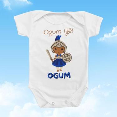 Imagem de Roupinha Body de Bebê Frase Orixá Ogum Menino Menina Presente Mimo Rel