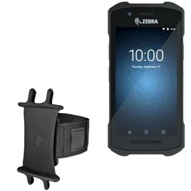 Imagem de BoxWave Coldre para Zebra TC21 (Coldre da BoxWave) – Braçadeira esportiva ActiveStretch, braçadeira ajustável para treino e corrida para Zebra TC21 – Preto Jet