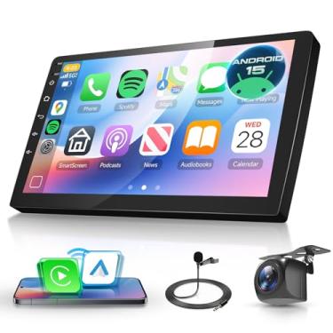 Imagem de Hodozzy [6G + 128G] Estéreo duplo para carro, tela sensível ao toque IPS de 25 cm com CarPlay sem fio e Android Auto, rádio de carro Android 15 de 8 núcleos, visão panorâmica de 360°, GPS, DSP, WiFi