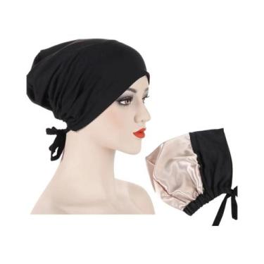 Imagem de Boné Hijab de Cetim Modal Dupla Camada - Turbante Muçulmano para Mulhe