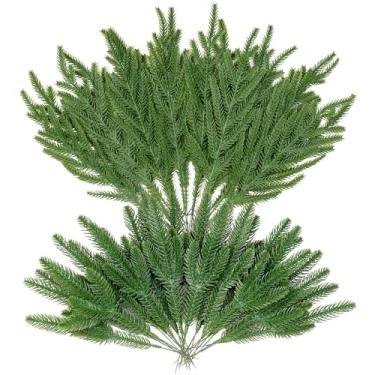 Imagem de Miayon 50 peças de ramos de pinheiro artificiais artificiais caules de vegetação natalina palitos de cedro para artesanato faça você mesmo, guirlanda, arranjos de flores, decoração de férias para casa