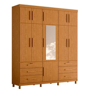 Imagem de Guardaroupa Triton Plus Albatroz 11 Portas Com Espelho 6 Gavetas MDP A