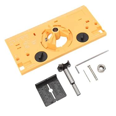 Imagem de Gabinete de Perfuração da Dobradiça para a Marcenaria de Marcenaria, Kit de Localização de Perfuração de Orifícios de Orifícios de 35 Mm Com Cortador e Bit de 1/16 Polegada,