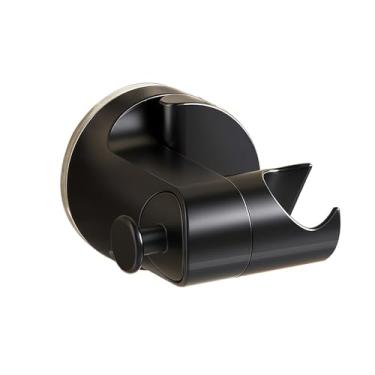 Imagem de Suporte de parede ajustável para cabeça de chuveiro – Suporte de chuveiro portátil com ventosa removível com ganchos, prata (pacote com 1)