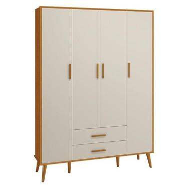 Imagem de Guarda Roupa Infantil Isis 4 Portas E 2 Gavetas Areia/savana - Reller Móveis Areia/savana