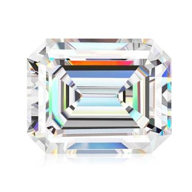 Imagem de Pedras soltas moissanita de 2 quilates diamante de laboratório lapidação esmeralda clareza VVS1 excelente cor D imitação de pedras preciosas de diamante para anel, brinco, pingente de fabricação de