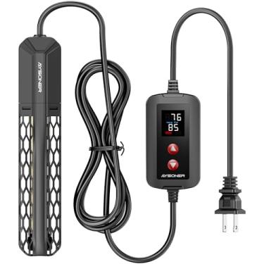 Imagem de Aysoner Aquecedor de aquário para aquário: termostato submersível ajustável de 100 W com proteção off-water e cabo certificado UL para entusiastas de tanques de tartaruga de peixe de 10-20 galões