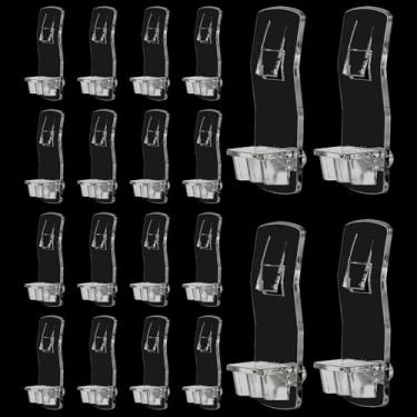 Imagem de 20 peças de pinos de suporte de prateleira autotravantes, suporte de plástico transparente de 6 mm para prateleiras de livros de móveis de armário de cozinha, orifício de 6 mm de diâmetro x prateleira