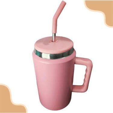 Imagem de Caneca Térmica 1200ml Inox Com Canudo, Alça e Isolamento Lançamento - 