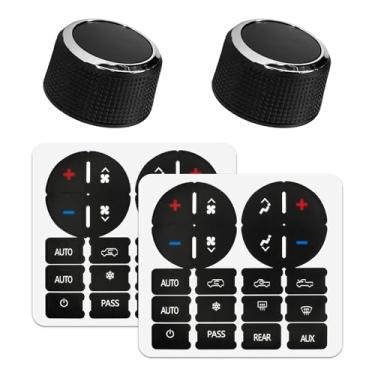 Imagem de KUQUTIDY Substituição do botão de controle de volume do rádio traseiro do carro com botão AC Dash Kit de reparo de decalques para Chevy Chevrolet Chevy Tahoe Silverado GMC Acadia Yukon Sierra Denali