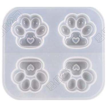 Imagem de Molde 3D de silicone de pata de gato, 2 peças, molde de fondant de pata de gato para decoração de bolos, enfeite de cupcake, pasta de goma de chocolate, argila de polímero, 120 x 130 x 16 mm