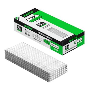 Imagem de meite Pregos de acabamento de calibre 16, pregos com acabamento galvanizado de 3,5 cm, pregos de acabamento reto pequeno, ideal para trabalhos em madeira, estofados e projetos de moldura (500 unidades