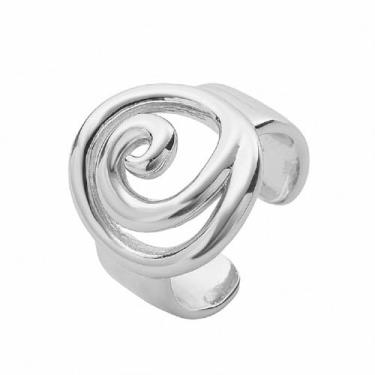 Imagem de DATOA Anéis grossos em espiral de aço inoxidável, à prova d'água, ousados, abertos, para mulheres, Adjustable, Metal, Sem pedra preciosa