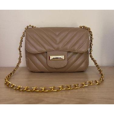 Imagem de Bolsa bag feminina ombro pequena transversal alça corrente reforçada -