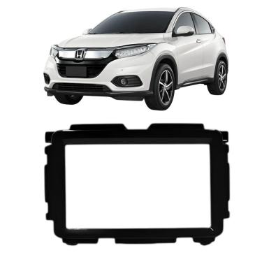 Imagem de Moldura 2 Din Hrv 2015 à 2021 Black Piano Painel Mp5 Som Central Dvd Expex Novum Epx 341 Ap851