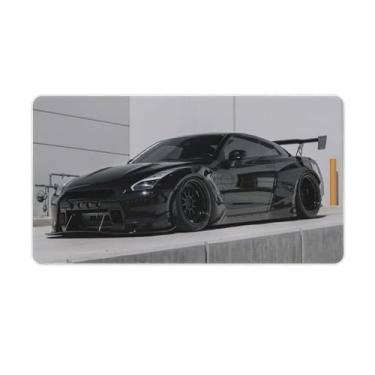 Imagem de JDM Car R35 preto rampa estática legal mesa mesa pad mouse pad antiderrapante grande material de escritório tapete de mesa impermeável borracha mesa pad para escritório jogo casa 40 x 75 cm
