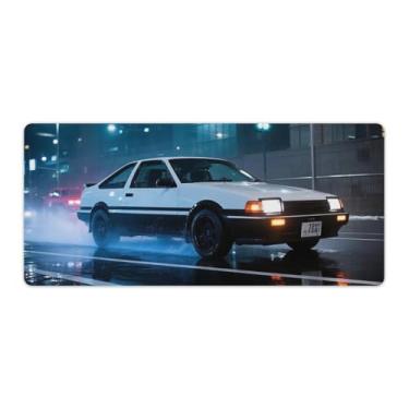 Imagem de HouLaiZhe JDM Tapetes de mouse grandes para jogos Ae86 Rainy Night Speed JDM Tapete de mesa de carro base de borracha antiderrapante acessórios de computador laptop suprimentos bloco de escrita para