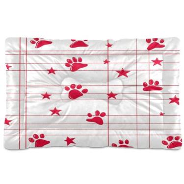 Imagem de Wassud Cama grande para cães Stars and Paws Tapete de cachorro lavável para animais de estimação cama de gato para dormir viagens 91 x 61 cm