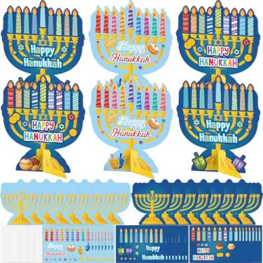 Imagem de Cinrobiye 24 Set Hanukkah Crafts DIY Menorah Arts and Crafts Bulk Jewish Menorah 3D Scene Kit Gifts for Holiday Home School Activities Game Prizes Rewards Chanukah Party Favors Decoration Supplies