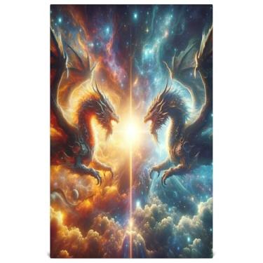 Imagem de Joisal Toalhas de chá de mão lindos dragões brilhantes toalhas de prato de desenho animado para decoração de cozinha panos de limpeza macios absorventes 45 x 71 cm, 6 pacotes