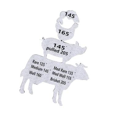 Imagem de Alomejor Ímã de Temperatura da Carne, Guia de Cozimento para Churrasco de Ferro Metálico Com Referência de Temperatura Multicarne para Grelhar e Usar Em Geladeira