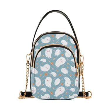 Imagem de Bolachas de Natal, bengalas de doce, bolsas de ombro antirroubo, bolsas femininas para uso diário, Halloween Ghosts Candy Corns, 15*21*8cm