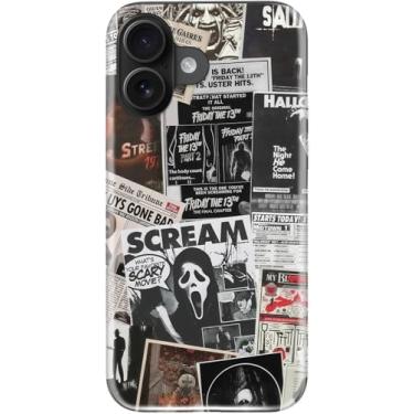 Imagem de LUMARKE Capa fofa para iPhone 16 Plus - compatível com carregamento sem fio - silicone macio de camada dupla + capa rígida - design floral moderno - capa de telefone brilhante para mulheres - grito