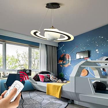 Imagem de Luminária infantil LED pendente, regulável, moderna, para quarto, criativa, com personalidade, para meninas e meninos, luminária de berçário, altura ajustável, para sala de jantar, lustre de