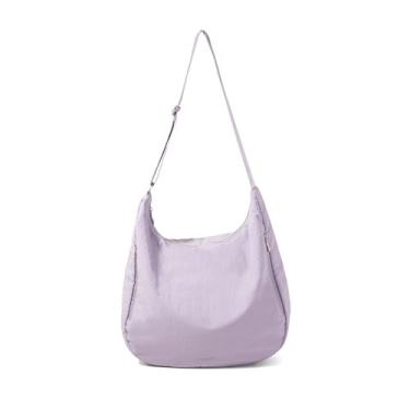 Imagem de Baggallini Bolsa tiracolo Swift Hobo para mulheres - Bolsa de viagem leve de 39,9 cm x 40,6 cm