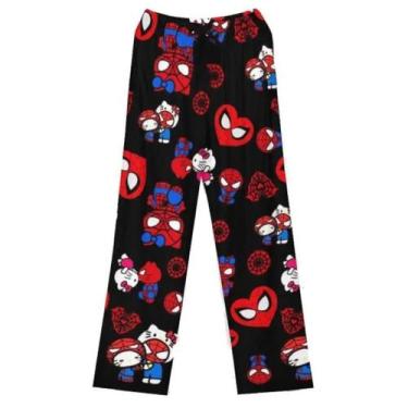 Imagem de Calças De Pijama De Inverno Plush Do Homem-Aranha Hello Kitty Design Y