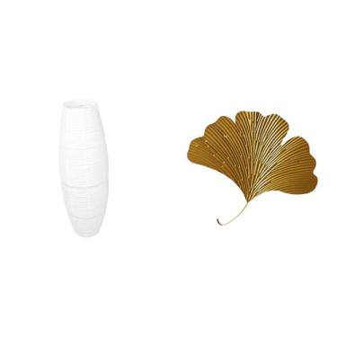 Imagem de Whtkoph Escultura de Parede Abstrata em Ferro Forjado com Folhas de Ginkgo, Acessório Simples para Sala de Estar, Escritório, Hotel, Sala de Jantar Ou Casa de