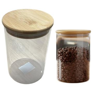 Imagem de Pote de Vidro Borossilicato com Tampa de Bambu, 950 ml, Recipiente para Armazenamento de Alimentos
