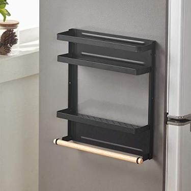 Imagem de Prateleira Magnética para Geladeira Plegável Multifuncional Casa com Design de Aperto Magnético Montada na Parede Pintura Cozimento - Resistente à Cor