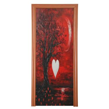 Imagem de ATTX Capa para porta da frente do dia dos namorados - decoração de férias de tecido elástico lavável para festas, casa, decoração de porta da frente, 36 x 98 polegadas (354)