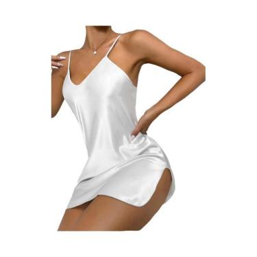 Imagem de Camisola Curta Feminina Fresca E Respirável, Pijamas Casuais Para Casa