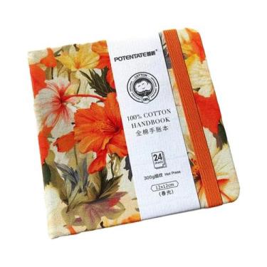 Imagem de Caderno De Papel 100% Algodão Para Aquarela, 24 Folhas, 10x10cm, 9x14c