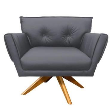 Imagem de Poltrona Giratória Anitta material sintético Base Madeira MA30 D03 - D