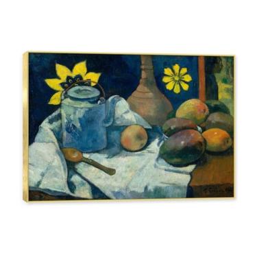 Imagem de Moldura dourada. Arte vintage emoldurada de frutas mortas, pintura clássica de cozinha country, decoração de parede de casa de fazenda quente para sala de jantar e cozinha. B65. 30 x 42 cm-11,8 x 16,5