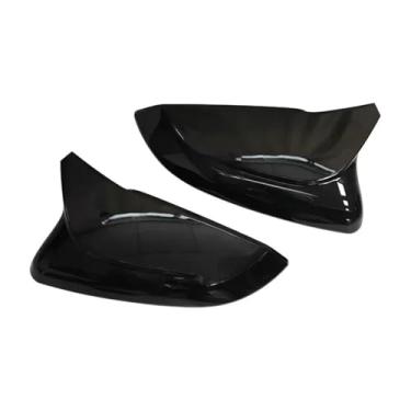 Imagem de Capa De Espelho Lateral Do Carro Padrão De Fibra De Carbono Porta Retrovisor Caso Habitação Compatível Com Honda Civic 10th 2016-2021(Bright black)