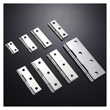 Imagem de Dobradiças 5 peças 1/1,5/2/2,5/3 polegadas Mini dobradiça plana de aço inoxidável portas de armário janelas dobradiça caixa de madeira DIY (Cor: OneColor, Tamanho: 44 x 31 x 0,8 mm)