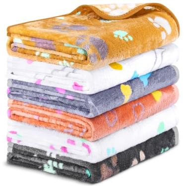 Imagem de YedsIntu 6 peças de cobertores laváveis de porquinho-da-índia absorventes de lã de animais pequenos forradores de gaiola reutilizáveis para animais de estimação xixi tapete de dormir para hamster