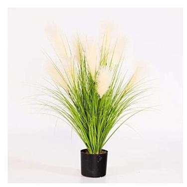 Imagem de SLGGPJBU Plantas falsas plantas artificiais de junco para uso externo e interno, árvores de plantas falsas em vaso para decoração de jardim de casa e escritório, presente plantas artificiais para uso