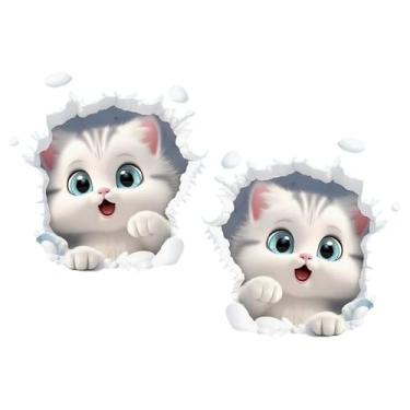 Imagem de Adesivos de carro fofos - à prova d'água removível decoração fofa - adesivos de para-choque de carro decalques de janela | para veículos automotivos, janela externa, parede, vidro, espelho, laptop